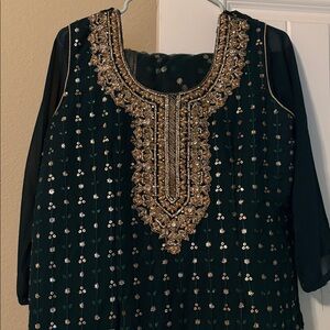 Emerald Green Sharara Suit